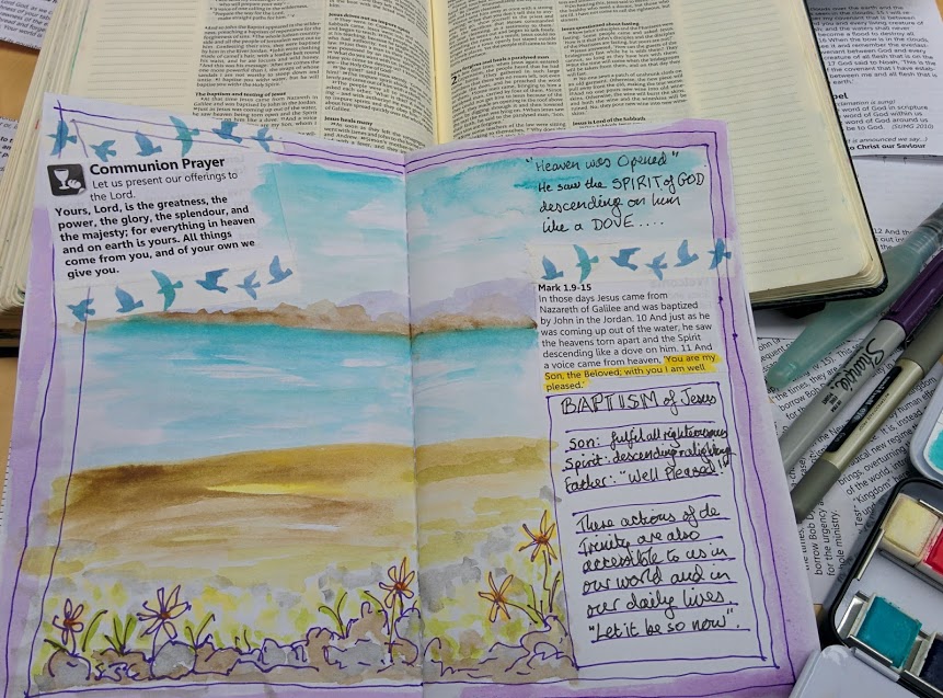 Bible journalling Lent 1: Jesus’ baptism, with Jane MacLaren